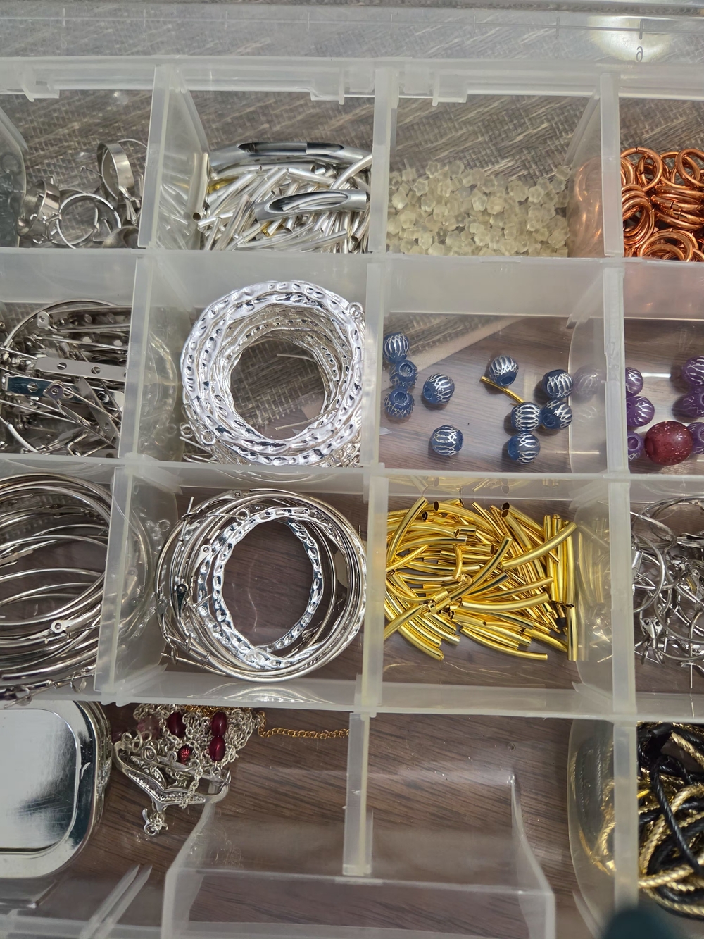 Mixed Metal Jewelry Findings Organizer - Silver & Gold